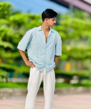 Alternative view of Drop Shoulder Printed Shirt(DSPS-3)