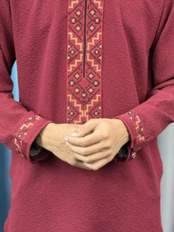 Alternative view of Round Neck China Popcorn Panjabi (RNP-2)