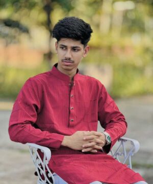 Alternative view of Jawad Luxury Panjabi Maroon (JLP-1)