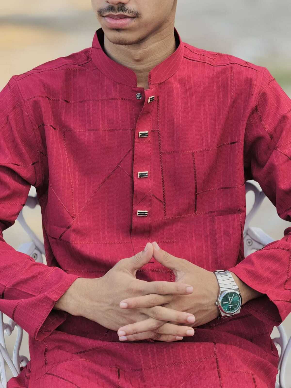 Jawad Luxury Panjabi Maroon (JLP-1)