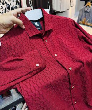 Popcorn Textured Ambush Shirt Maroon(PTAS-4)
