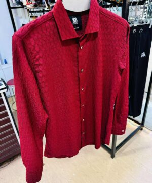 Alternative view of Popcorn Textured Ambush Shirt Maroon(PTAS-4)