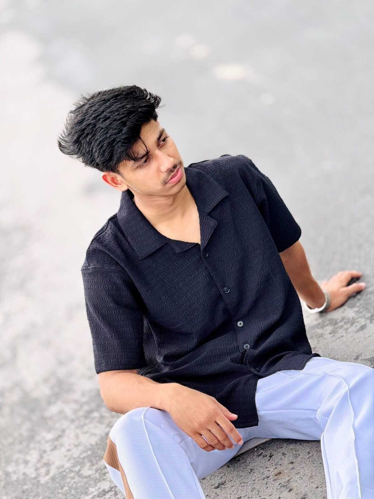 Drop Shoulder Shirt Black (DSS-2) - Image 2