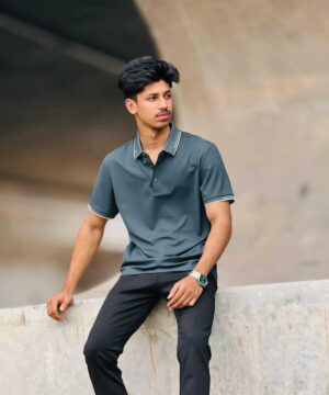 Alternative view of Imported China Polo Shirt-Dark Green- (ICPT-2)