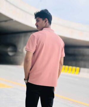 Alternative view of Imported China Polo Shirt-Pink- (ICPT-3)