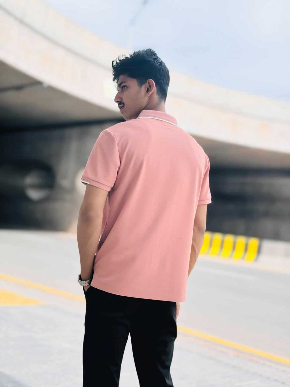 Imported China Polo Shirt-Pink- (ICPT-3) - Image 2