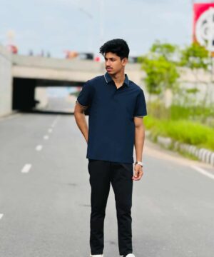 Alternative view of Imported China Polo Shirt (Nevy Blue) (ICPT-10)