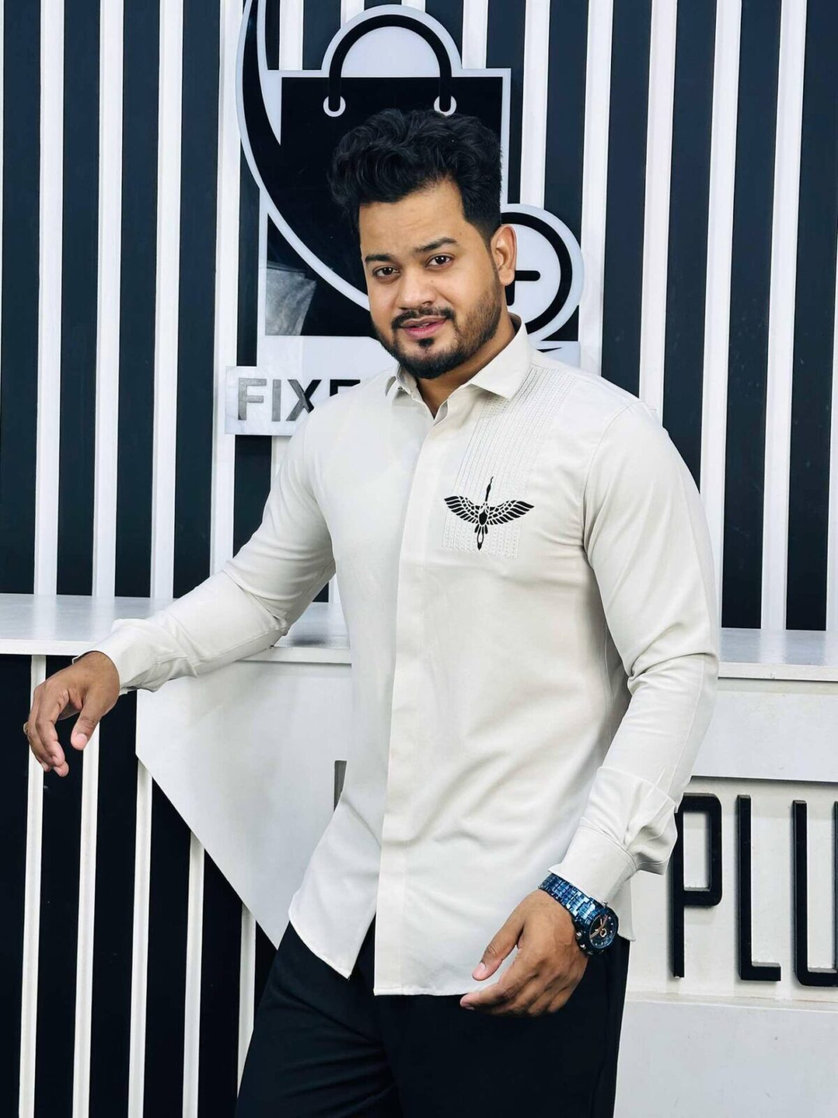 Flirt Party Shirt (Soft Beige) (FPS-3)