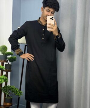 Embroidery Cuff Collar Black 1222