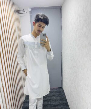 Alternative view of Embroidery Half Body Sequence (White) 1224