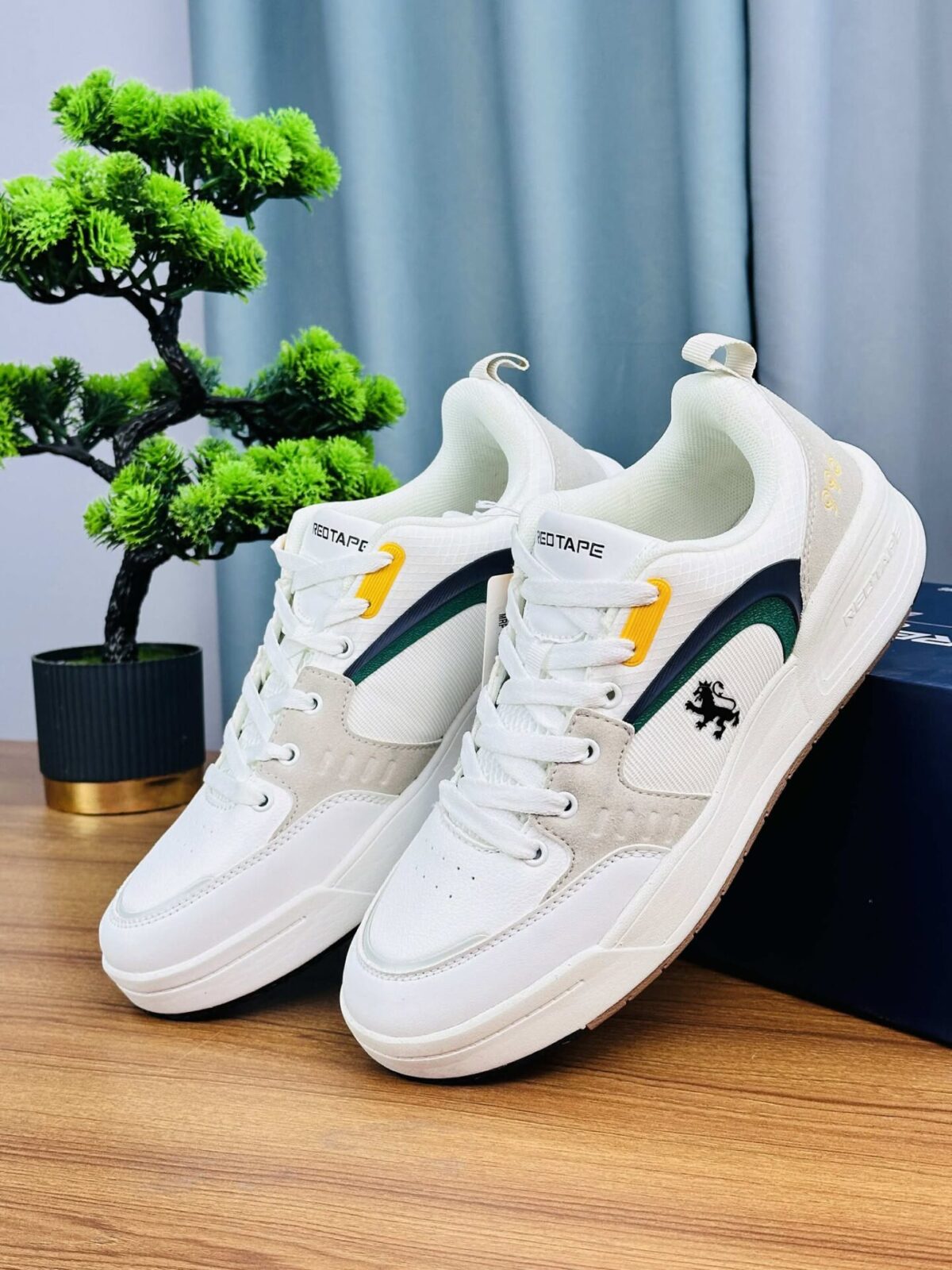 RedTape White-Navy-Green-Yellow Sneakers (RTS-3) - Image 4