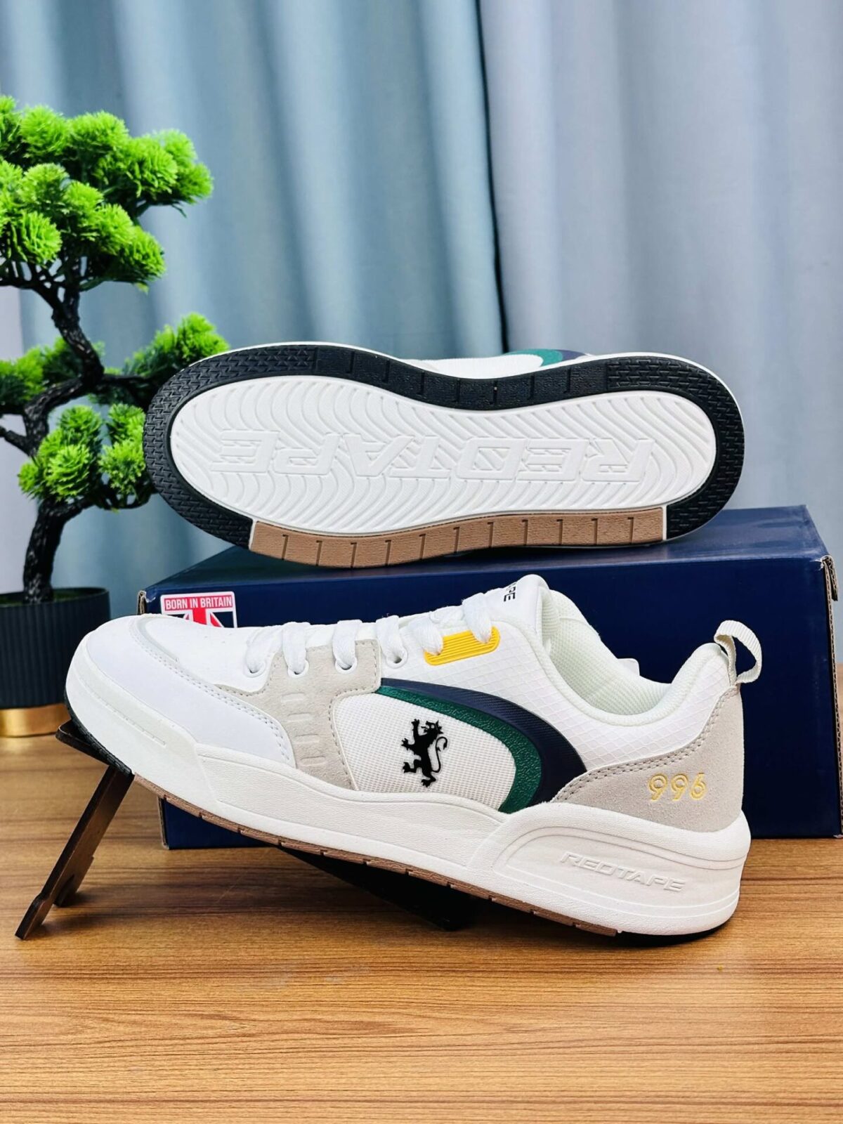 RedTape White-Navy-Green-Yellow Sneakers (RTS-3)