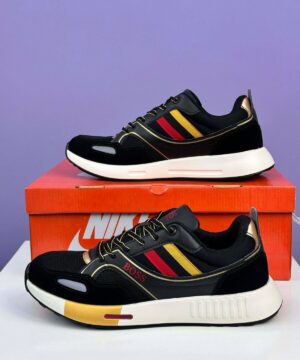 Men’s Lifestyle Sneakers (Black–Gold Edition)(SS-6)