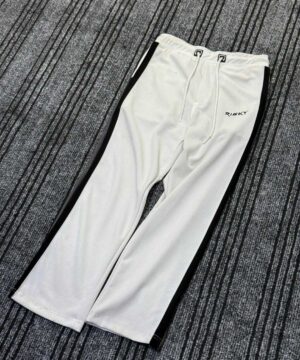 White Side-Stripe Baggy Pants (Black Stripes) (SSB-1)