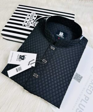 Royal Weave  Panjabi –Black (RWP-4)