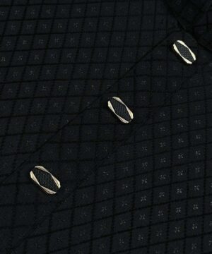 Alternative view of Royal Weave  Panjabi –Black (RWP-4)