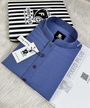 Premium Wave-Texture Sky Blue Panjabi (PWP-4)