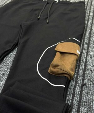 Alternative view of Black Cargo Pocket Baggy  (Brown Pockets) (SSB-5)