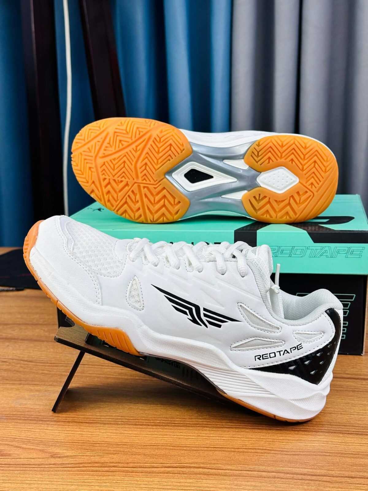 REDTAPE Court Strike Sneaker – White Black Gum Badminton Edition (RTD-3) - Image 3