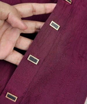 Alternative view of Royal Textura Panjabi – Maroon Luxe  (RWP-7)