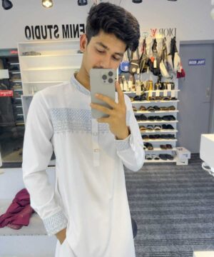 Embroidery Half Body Sequence (White) 1224