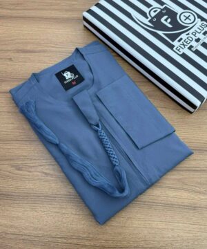 Muted Blue – Premium Emirati Thobe (PET-5)