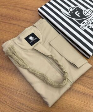 Alternative view of Light Beige – Premium Emirati Thobe (PET-6)