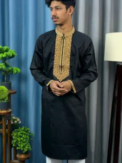 Alternative view of Premium Embroidery  Panjabi – Slab Cotton (PEP-1)