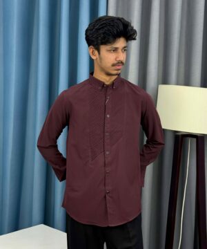 Tuxedo Shirt - Maroon(TS-3)
