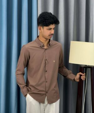 Formal Shirt Round Button (Coffee) - F8