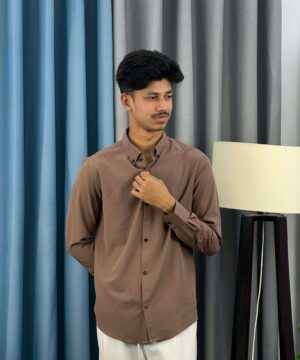 Alternative view of Formal Shirt Round Button (Coffee) - F8