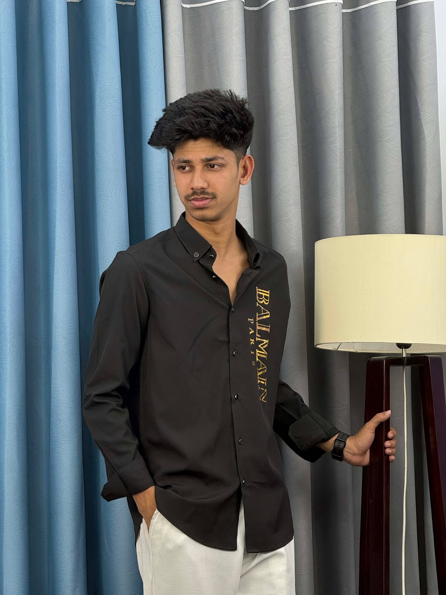 Balmain Premium Shirt (Black) (BPS-2)