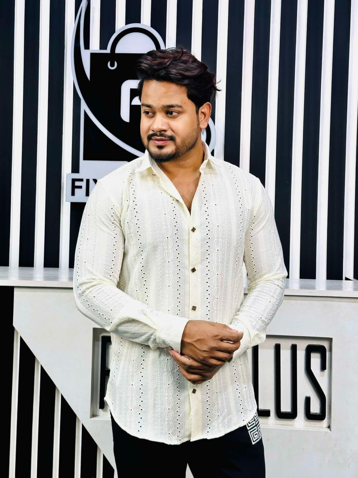 Chinese Spandex Shirt (Cream)(CSS-30) - Image 4