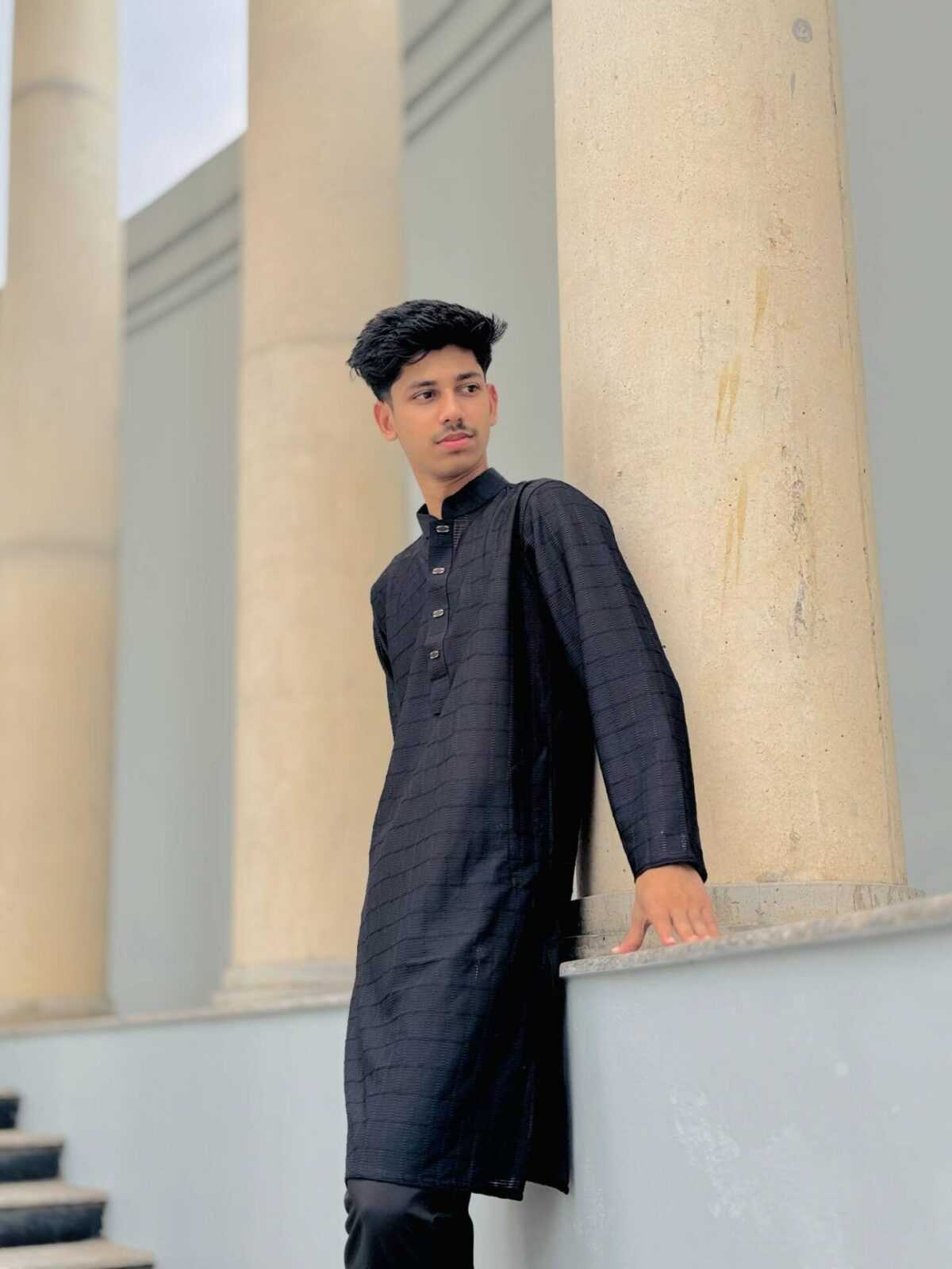 Cut Work Classic Panjabi Black(CWCP-3) - Image 2