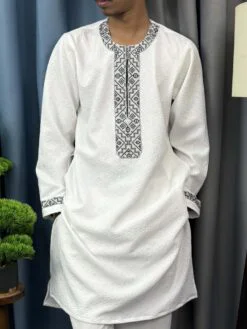 Alternative view of Round Neck China Popcorn Panjabi (RNP-1)