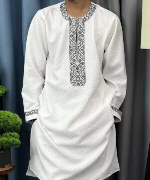 Alternative view of Round Neck China Popcorn Panjabi (RNP-1)