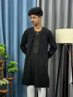 Alternative view of Round Neck China Popcorn Panjabi (RNP-4)