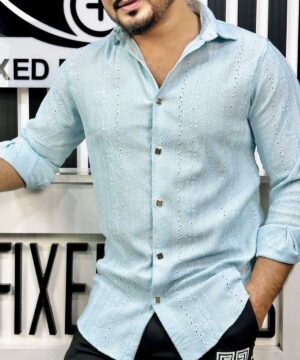 Alternative view of Chinese Spandex Shirt (Light sky)(CSS-33)