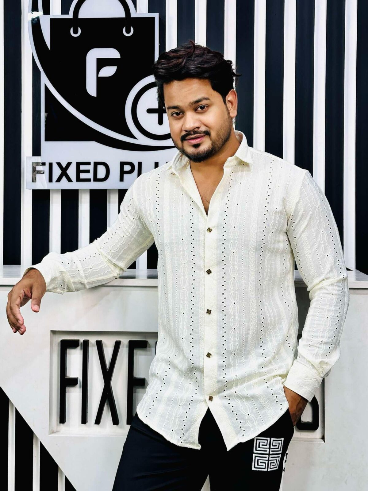 Chinese Spandex Shirt (Cream)(CSS-30)