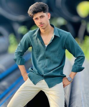 Textured Casual Shirt (Teal Green) (TCS-1)