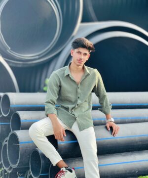 Textured Casual Shirt (Olive) (TCS-4)