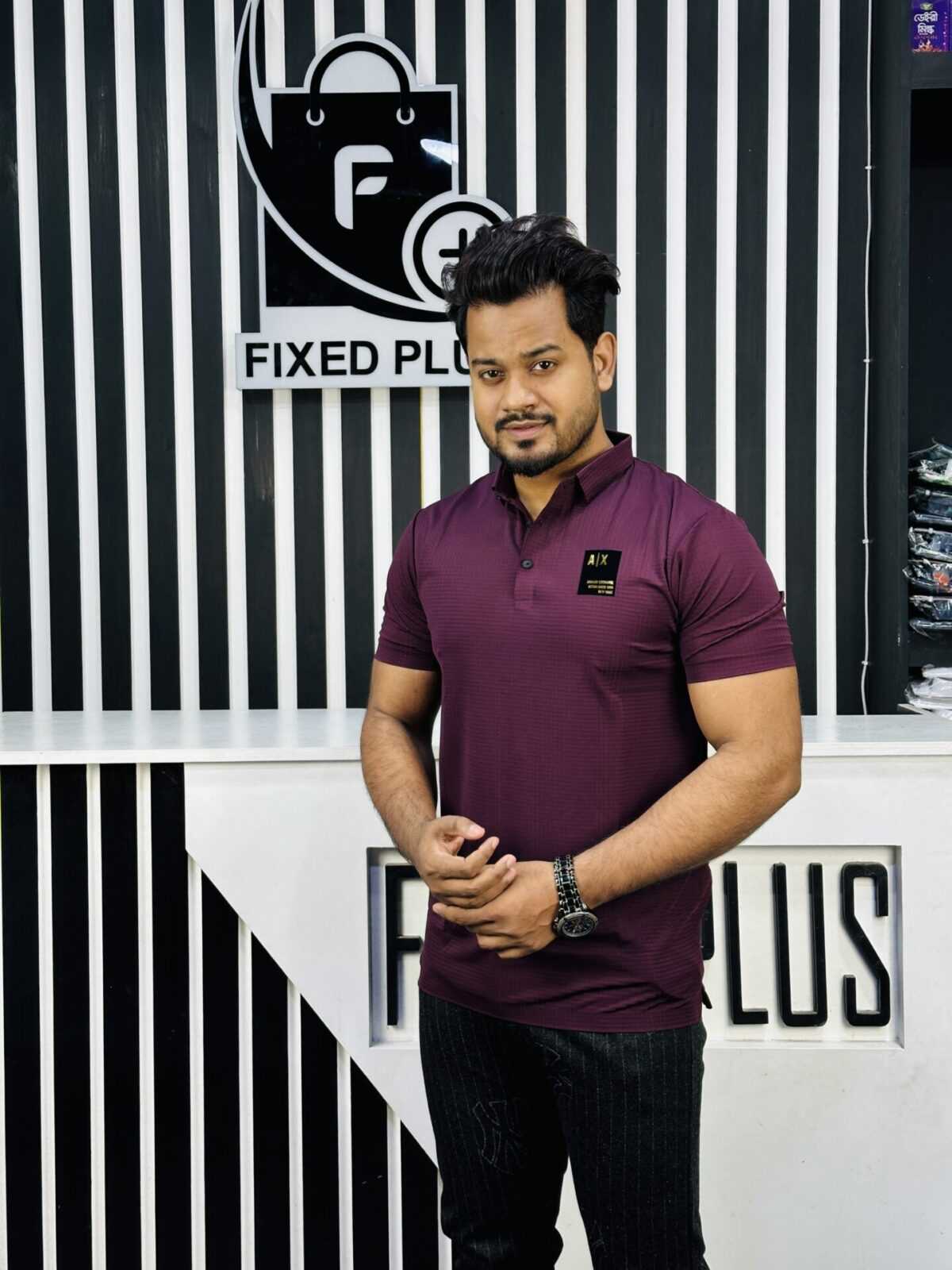 A/X China High Spandex Polo (Magenta) (POLO-1) - Image 3