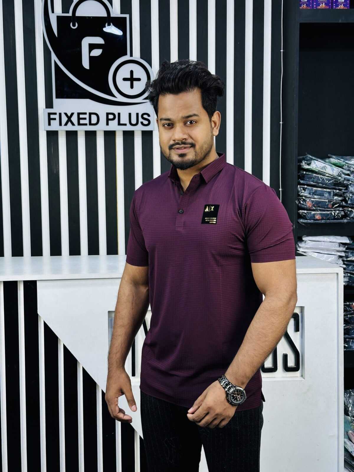 A/X China High Spandex Polo (Magenta) (POLO-1)