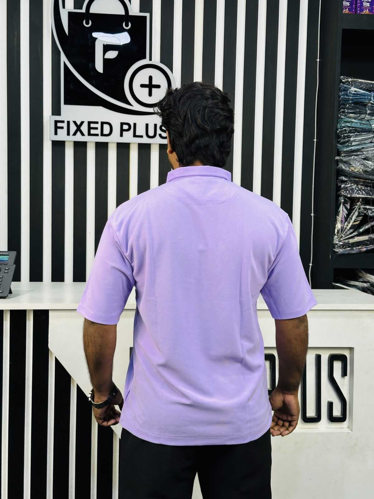 Drop Shoulder Polo purple (DSP-5) - Image 2