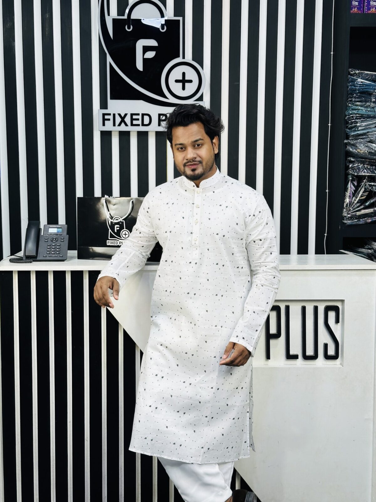 Cotton Printed Panjabi (Black Print) (CPP-1) - Image 2