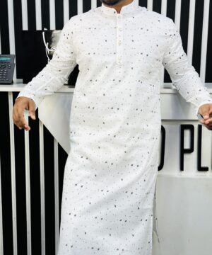 Cotton Printed Panjabi (Black Print) (CPP-1)