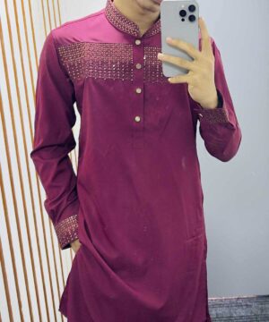 Alternative view of Embroidery Half Body Sequence (Meroon) 1223