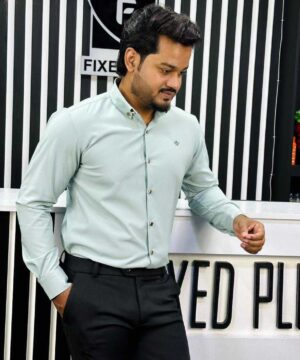 Alternative view of Formal Shirt (Light bluish green)