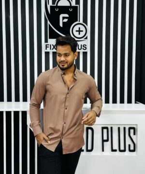 Formal Shirt Round Button (Mustard) - F4