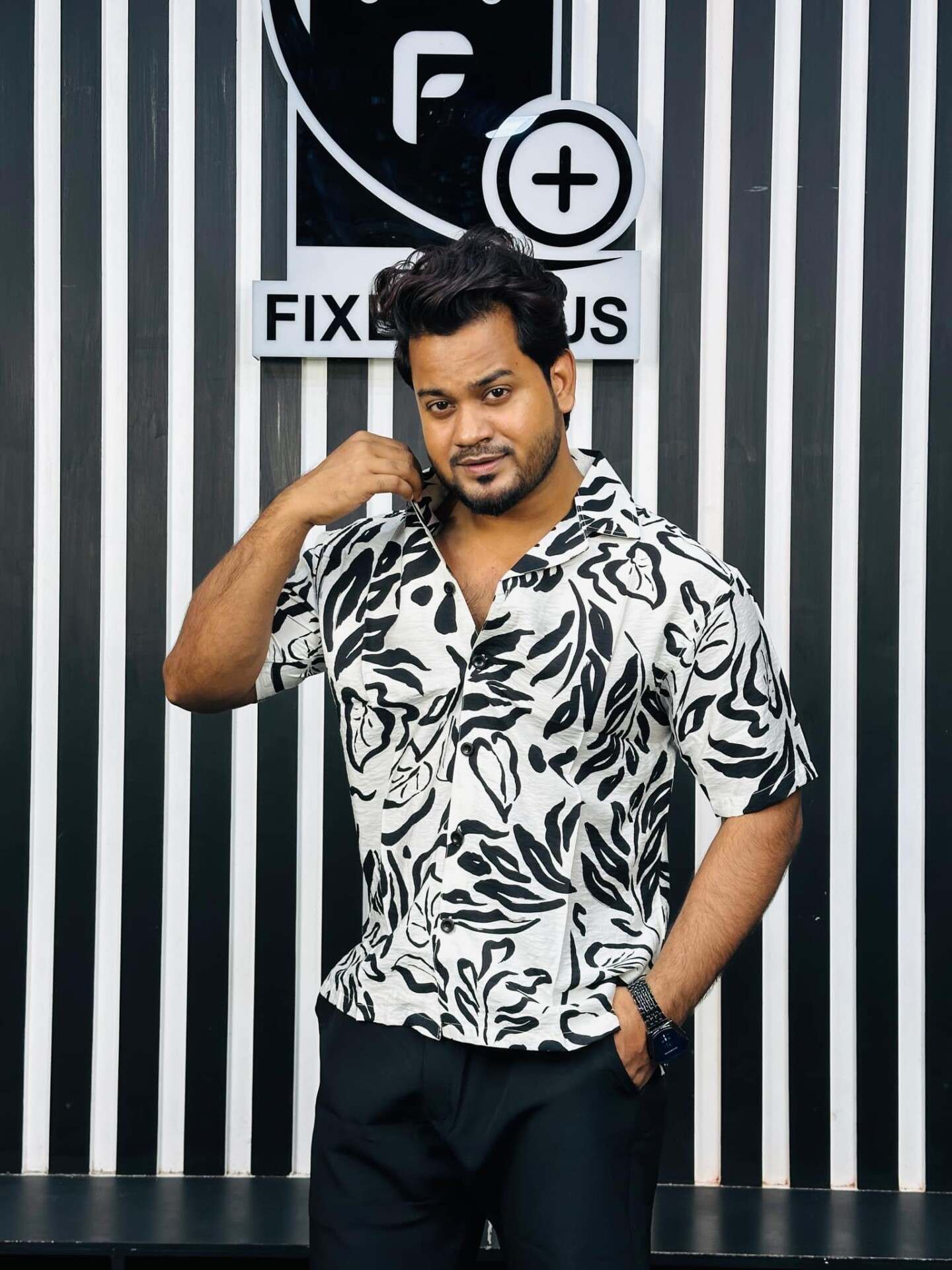 V-Cut Drop Shoulder Shirt 00158